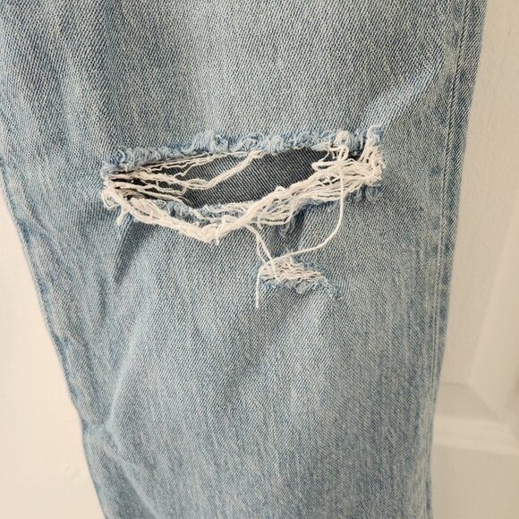 J. Crew Light Wash Raw Hem High Rise Straight Leg Slim Boyfriend Jean - Size 28 - Picture 7 of 12